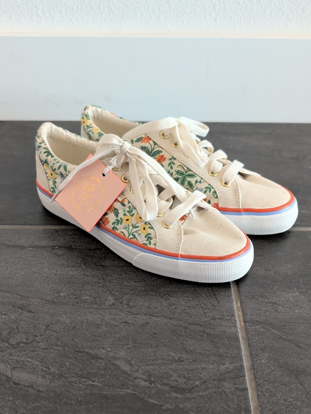 NWT Rifle Paper Co Keds Lace Up Sneakers Size 7